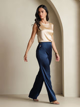 [Champagne] SilkSilky-NO Sleeveless Round Neck Camisole Topp 007