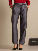 [Grå] SilkSilky-NO 32Momme Silke Womens Pants 001