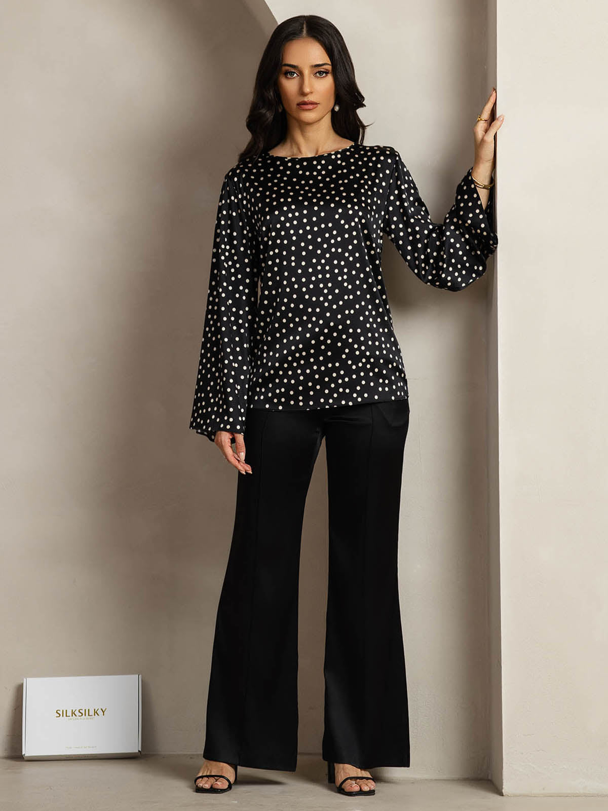 [Prikkete] SilkSilky-NO 19Momme Silke Womens T-Shirt 003