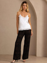 [Hvit] SilkSilky-NO V Neck Camisole Topp 007