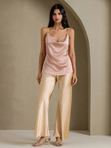[Toscana] SilkSilky-NO Spaghetti Strap Cowl Neck Camisole Topp 005