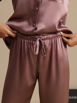 [Blek Mauve] SilkSilky-NO Langermet Notchkrage Pyjamas for Kvinner 006