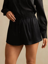 [Svart] SilkSilky-NO 19Momme Shorts for Kvinner 004