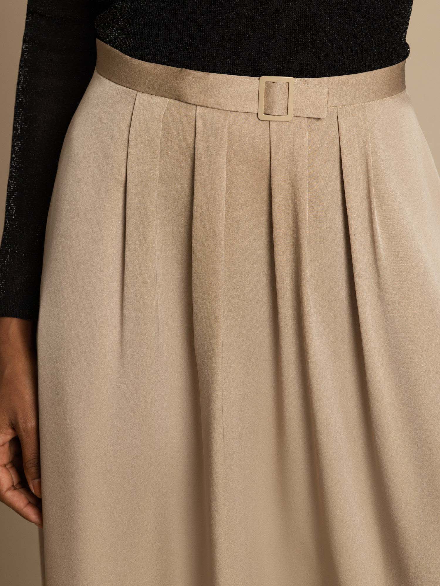 [Tan] SilkSilky-NO 19Momme Silke Skirt 007