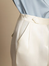 [Hvit] SilkSilky-NO 19Momme Silke Womens Pants 004