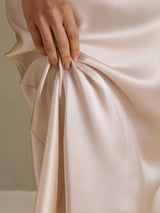 [Beige] SilkSilky-NO Sleeveless Kjole 005