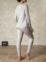 [Sølv] SilkSilky-NO Long Sleeve Round Neck Dame Langt Undertøy 002