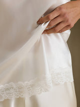 [Hvit] SilkSilky-NO V Neck Camisole Topp 005