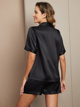 [Svart] SilkSilky-NO Womens Pajamas 002,