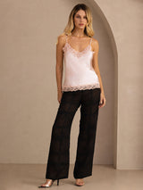 [Rosa] SilkSilky-NO V Neck Camisole Topp 006