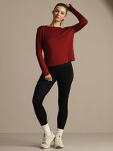 [Brent Murstein] SilkSilky-NO Langermet Tett Crew Neck T-skjorte for Kvinner 007
