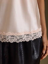 [Rosa] SilkSilky-NO V Neck Camisole Topp 005