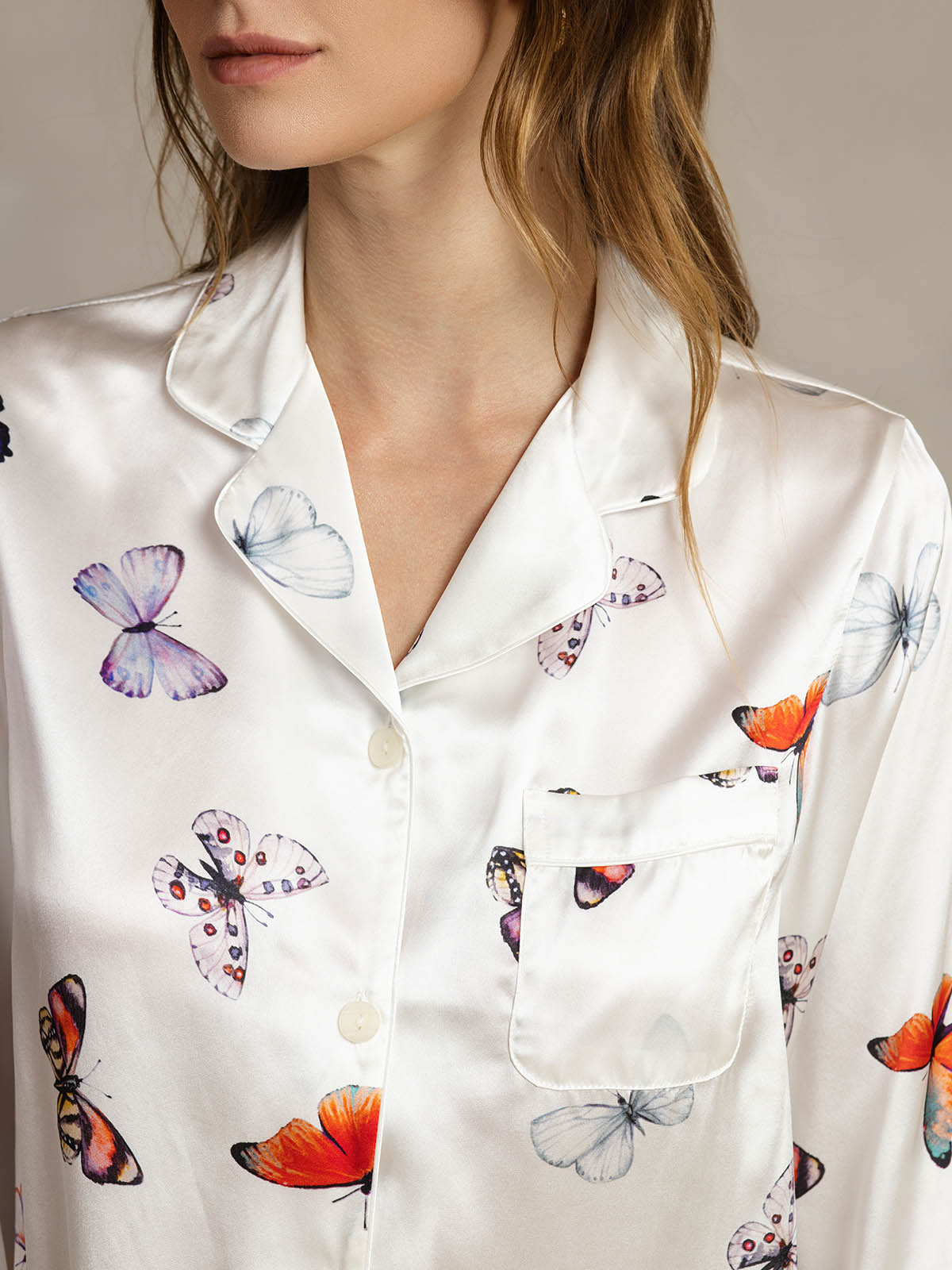 [Hvit Sommerfugl] SilkSilky-NO Womens Pajamas 004