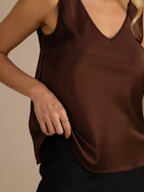 [Kaffe] SilkSilky-NO Sleeveless V Neck Camisole Topp 004