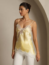 [Lys Gul] SilkSilky-NO Spaghetti Strap V Neck Camisole Topp 006
