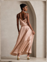 [Toscana] SilkSilky-NO Spaghetti Strap Cowl Neck Camisole Topp 002