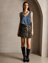 [Ekte Petrol] SilkSilky-NO Sleeveless V Neck Camisole Topp 005