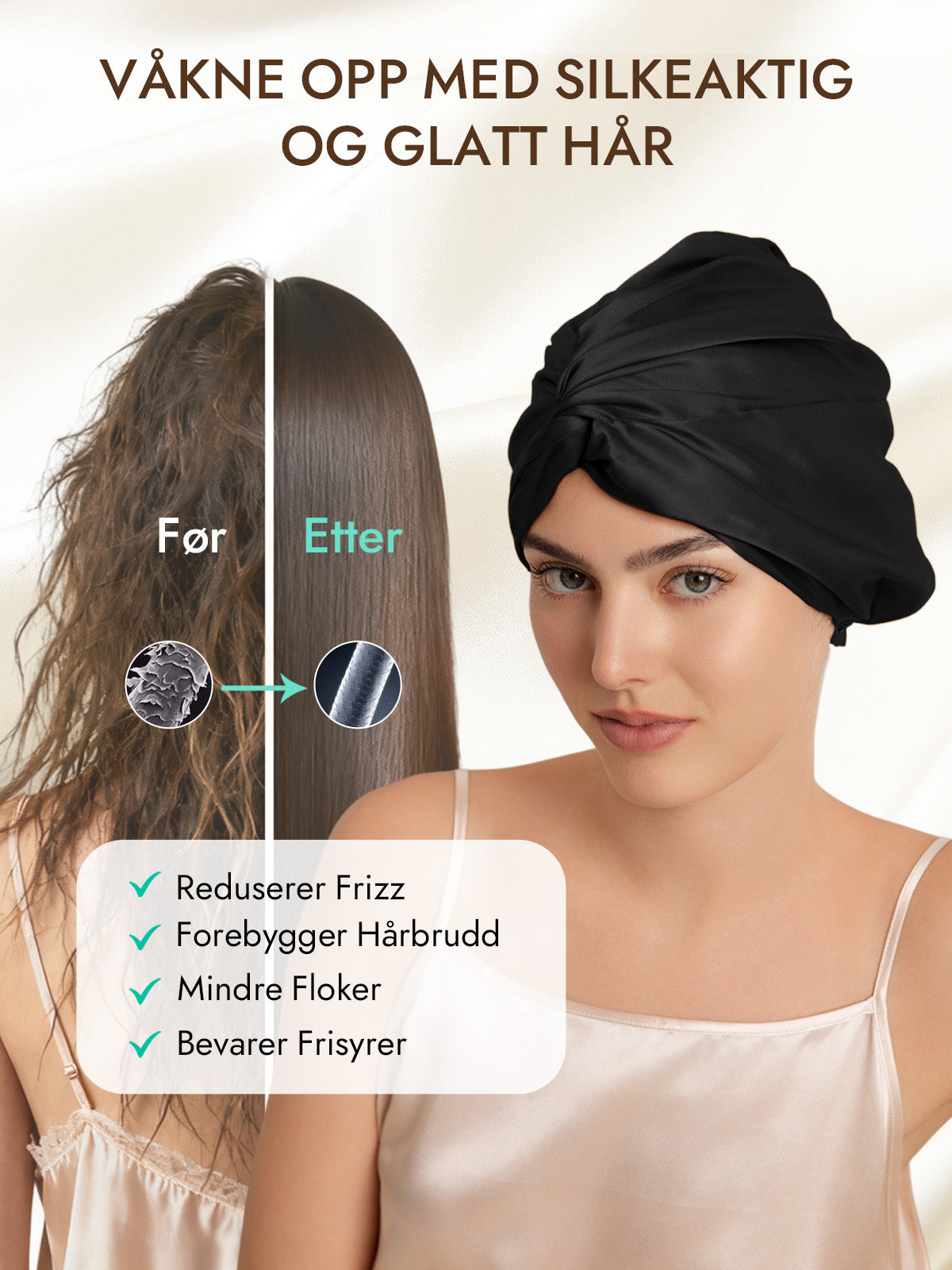 [Svart] SilkSilky-NO 22Momme Sleep Cap 003