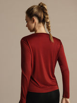 [Brent Murstein] SilkSilky-NO Langermet Tett Crew Neck T-skjorte for Kvinner 002