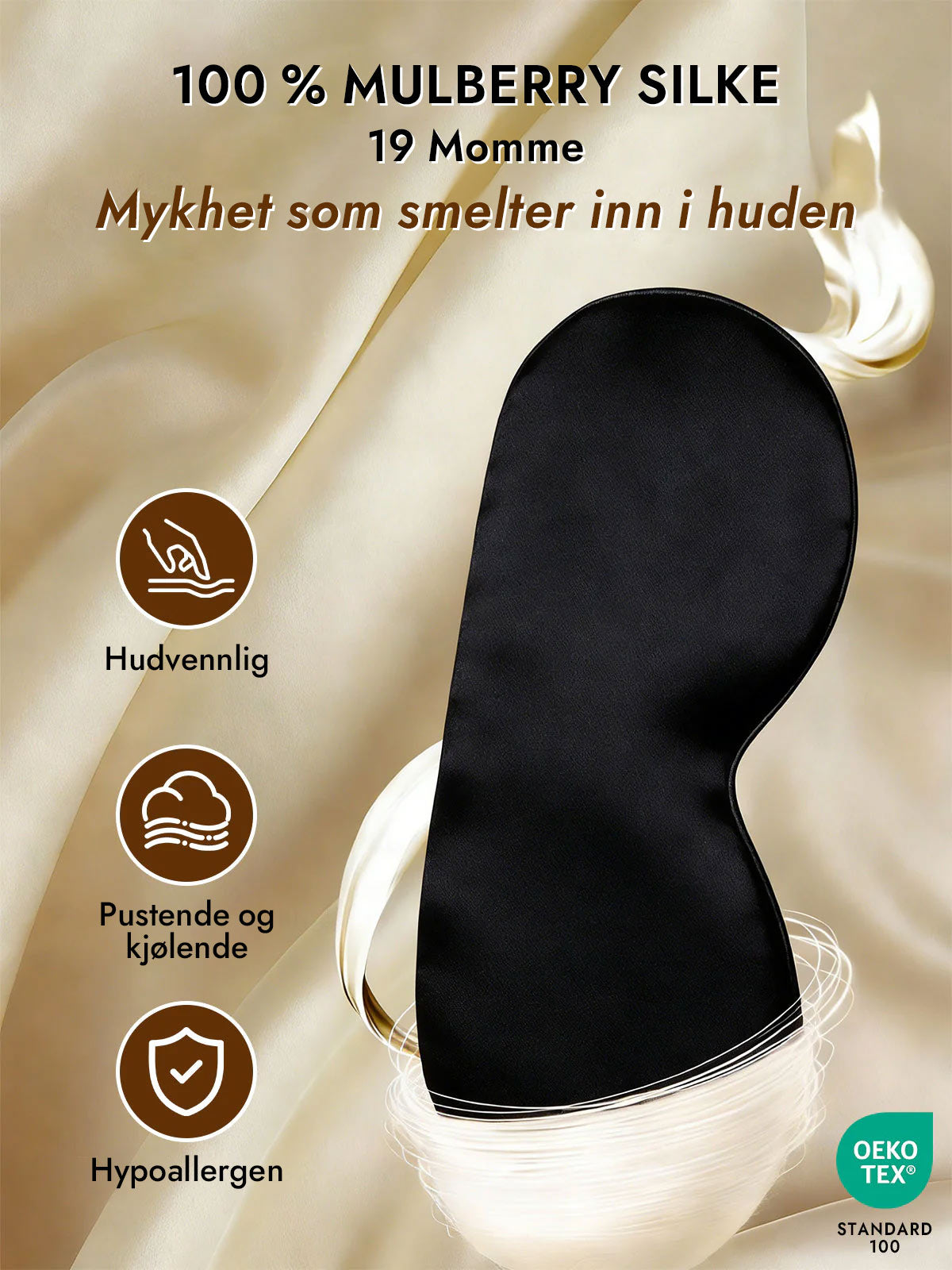 [Svart] SilkSilky-NO Øye Maske 003