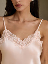 [Rosa] SilkSilky-NO V Neck Camisole Topp 004