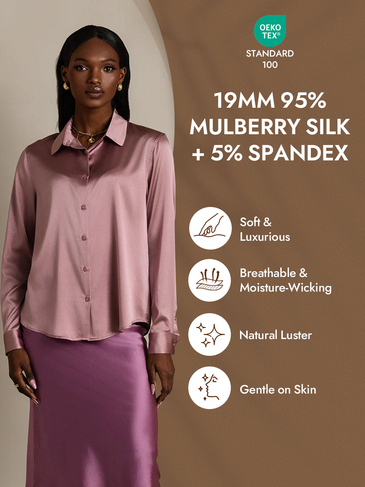 [Blek Mauve] SilkSilky-NO Silke Womens Shirt 004