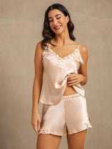 [Rosa] SilkSilky-NO Spaghetti Strap V Neck Camisole sett 003