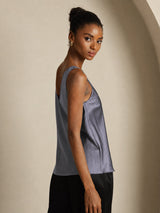 [Mørkegrå] SilkSilky-NO Sleeveless V Neck Camisole Topp 005