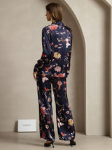 [Marine Blomster] SilkSilky-NO 19Momme Silke Womens Outfit Sets 002