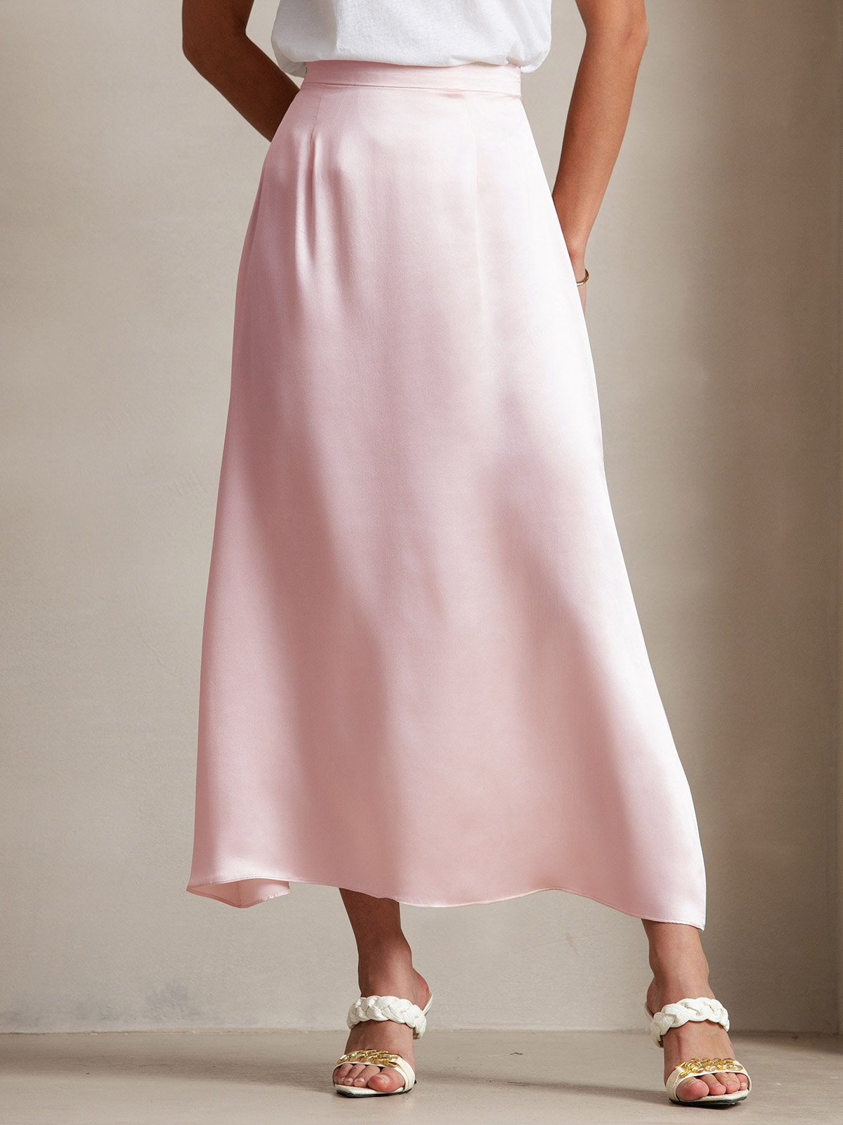 [Rosa] SilkSilky-NO 19Momme Silke Skirt 003