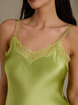 [Mintgrønn] SilkSilky-NO Spaghetti Strap Sweetheart Neck Nattkjole 004