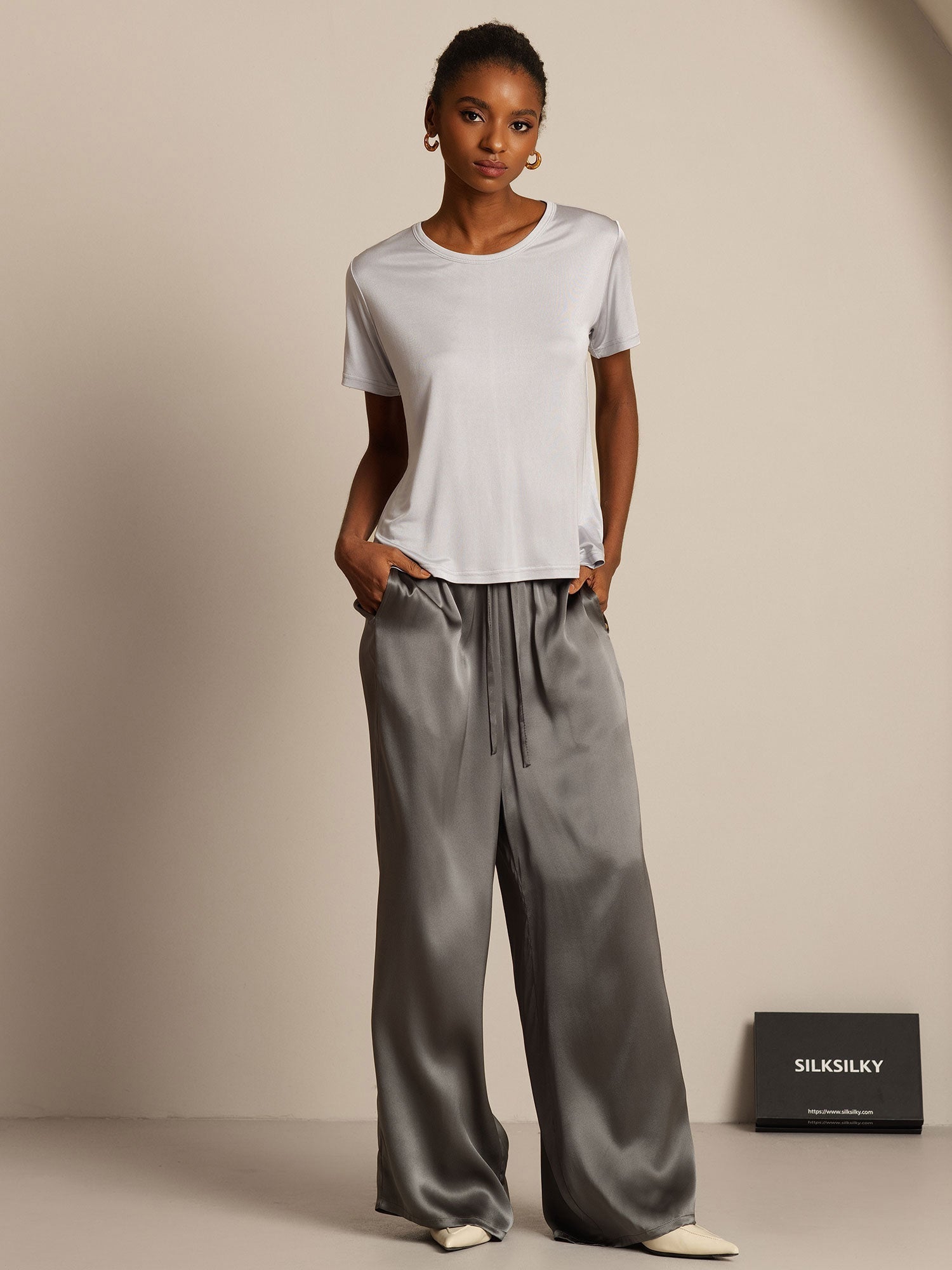 [Sølv] SilkSilky-NO Womens T-Shirt 007,