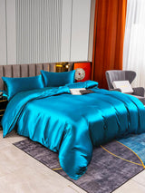 [Blågrønn] SilkSilky-NO 22Momme Bedding Set 006,