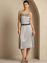 [Griffin Grå] SilkSilky-NO 19Momme Spaghetti Stropp Dyp Rund Halsutringning Camisole Topp 005