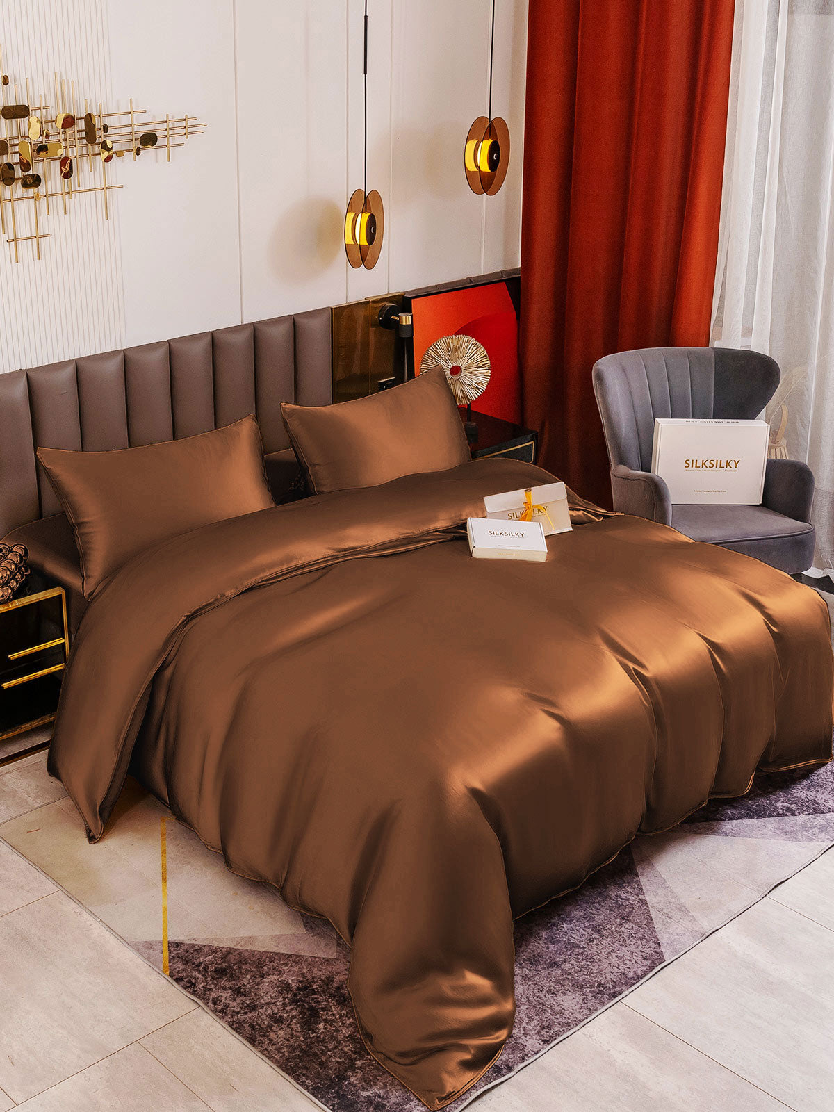 [Kaffe] SilkSilky-NO 19Momme Bedding Set 002