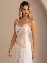 [Rosa] SilkSilky-NO Spaghetti Strap V Neck Camisole Topp 003