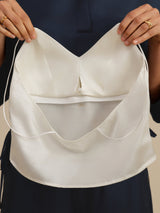 [Hvit] SilkSilky-NO Spaghetti Strap V Neck Camisole Topp 005