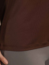 [Kaffe] SilkSilky-NO Langermet Tett Crew Neck T-skjorte for Kvinner 007