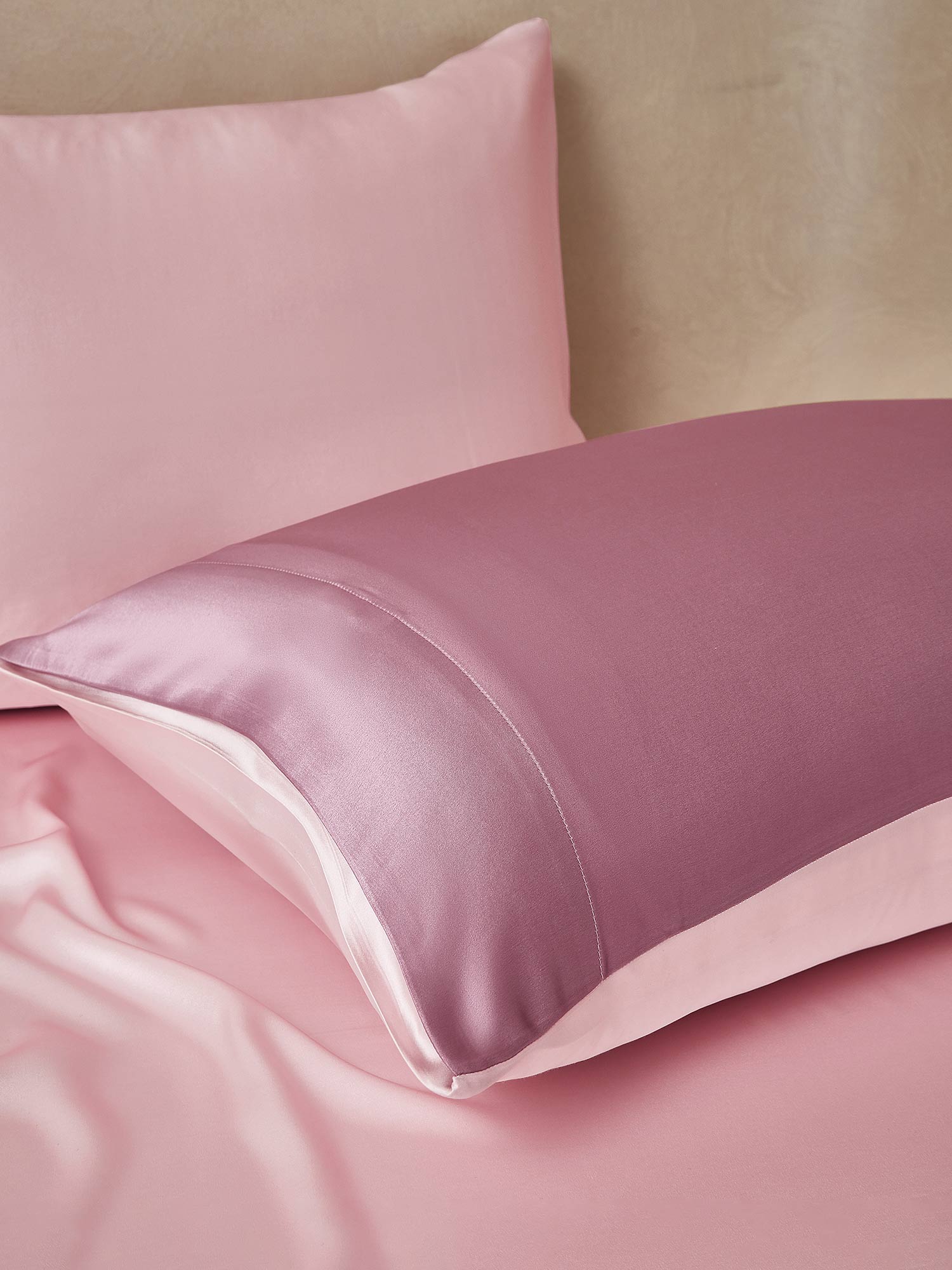 [BlekMauve+Lyserosa] SilkSilky-NO 19Momme Bedding Set 005,