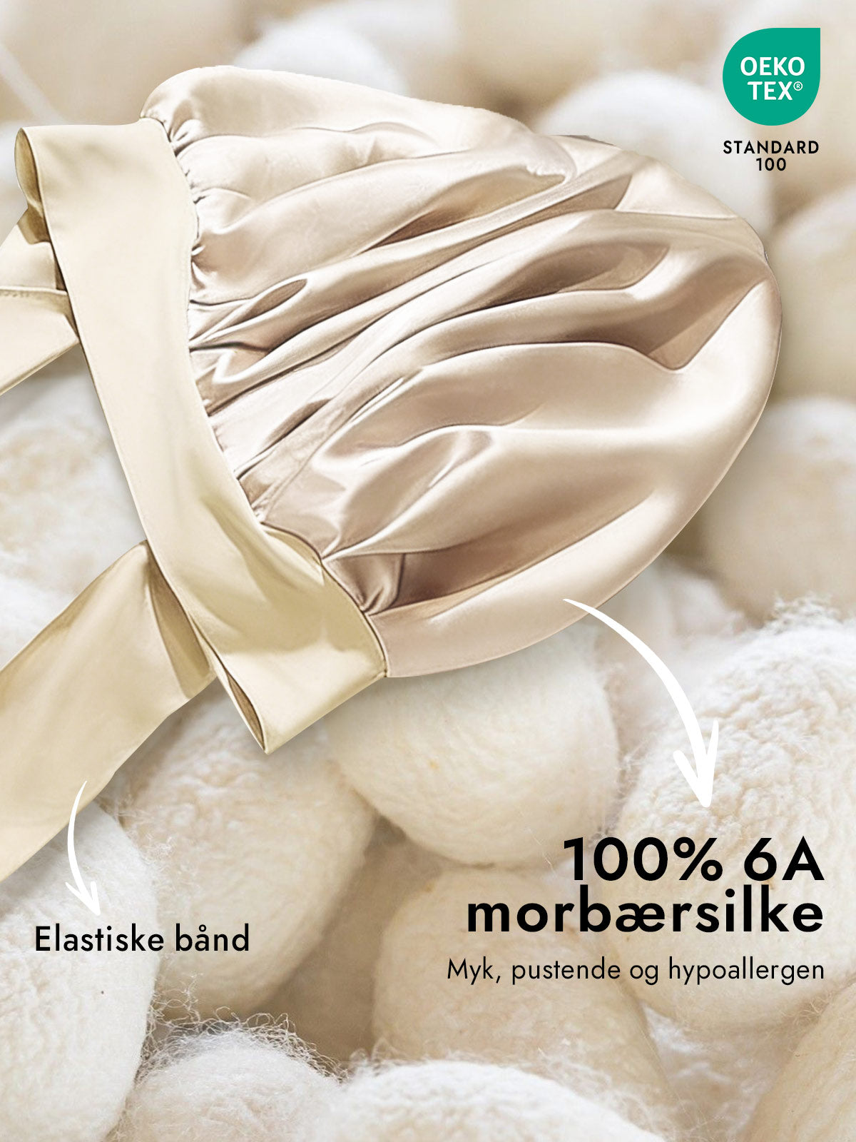 [Beige] SilkSilky-NO Silke Sleep Cap 002