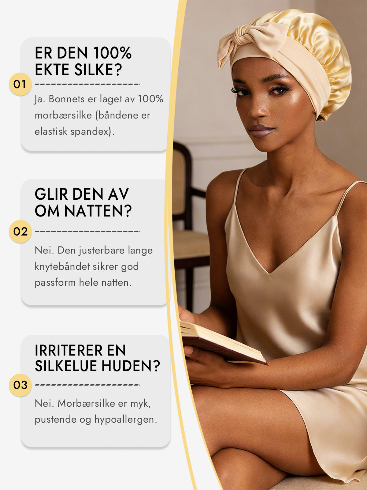 [Champagne] SilkSilky-NO Silke Sleep Cap 006