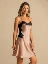 [Toscana] SilkSilky-NO Spaghetti Strap V Neck Nattkjole 005
