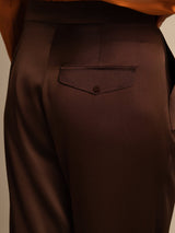 [Mørk Sjokolade] SilkSilky-NO 19Momme Silke Womens Pants 003