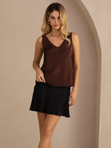 [Kaffe] SilkSilky-NO Sleeveless V Neck Camisole Topp 005