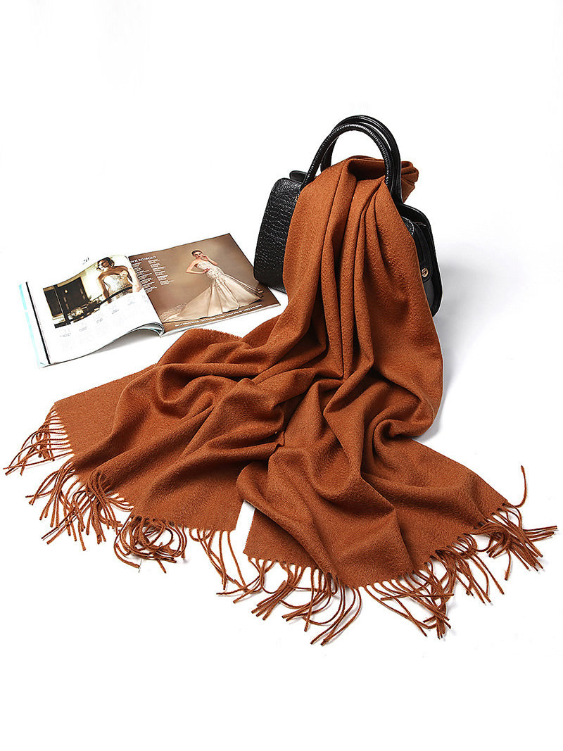 [Brun] SilkSilky-NO Ull Scarf 005