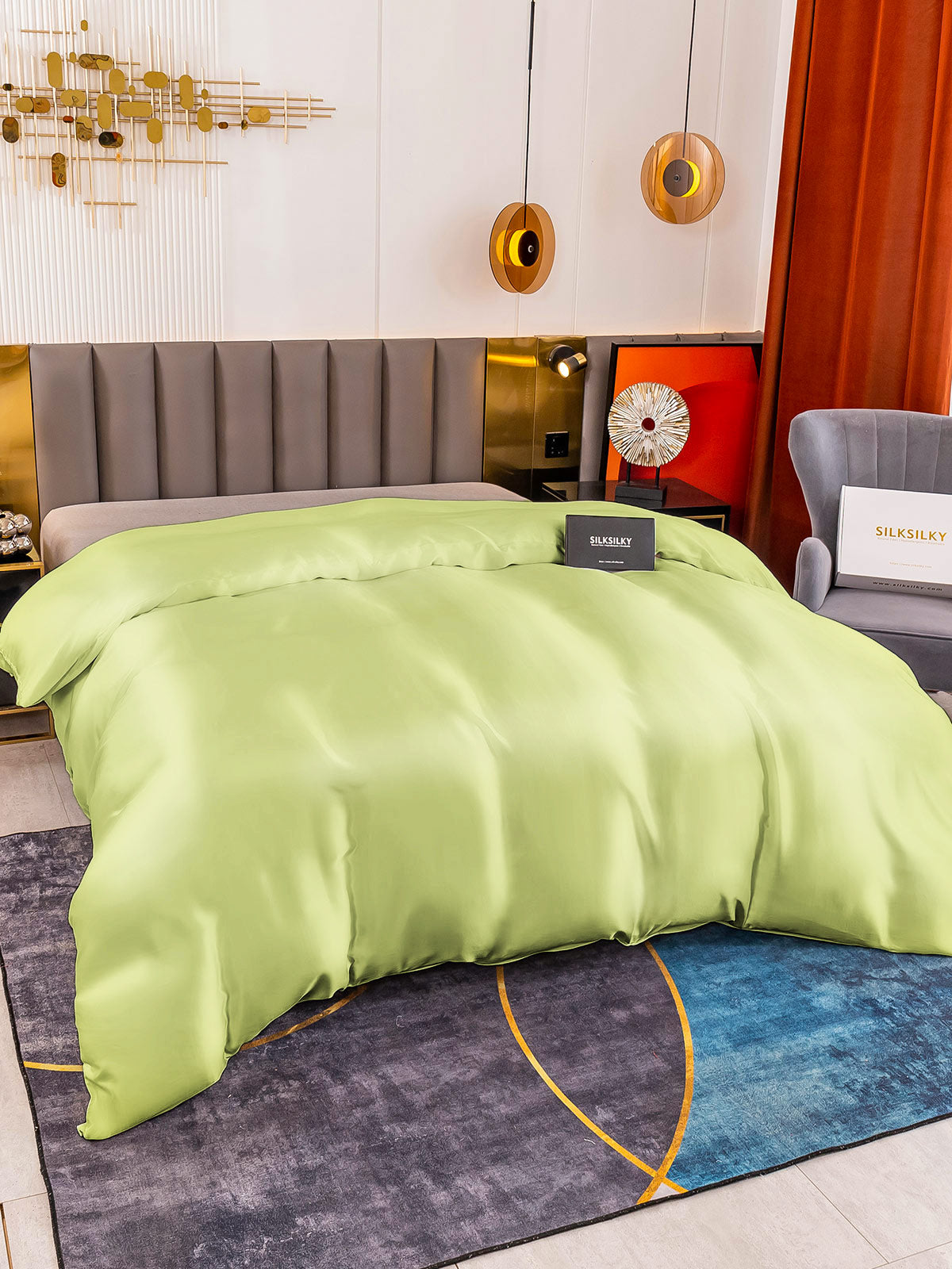[Mintgrønn] SilkSilky-NO 19Momme Duvet Cover 002