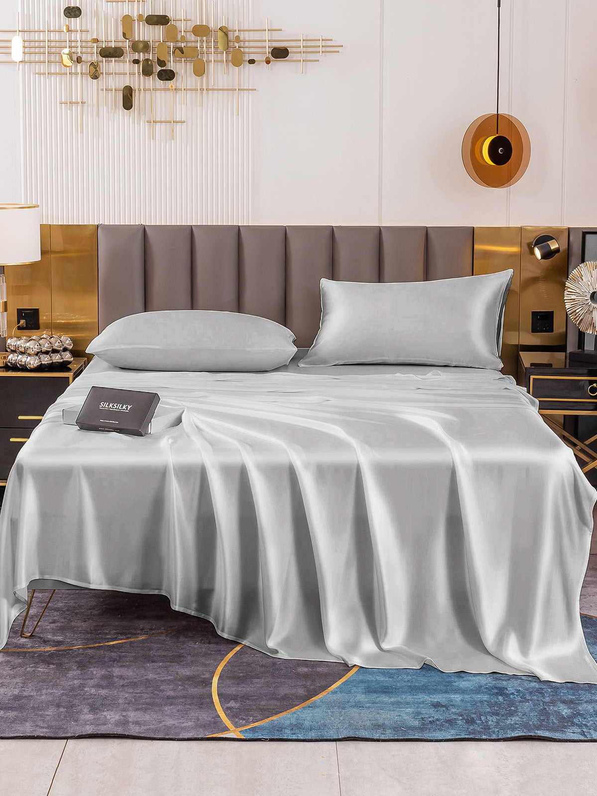 [Sølv] SilkSilky-NO 19Momme Bedding Set 002