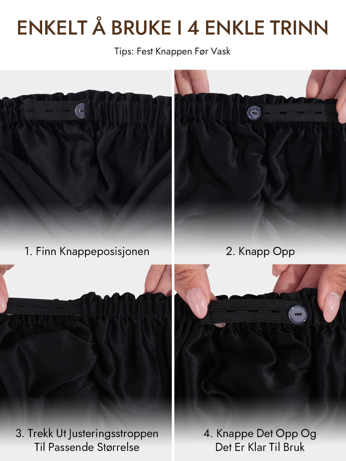 [Svart] SilkSilky-NO 22Momme Sleep Cap 006