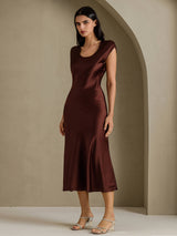 [Kaffe] SilkSilky-NO Cap Sleeve Kjole 006
