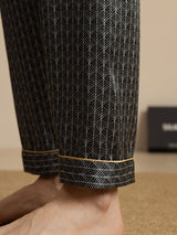 [Svart Ginkgo] SilkSilky-NO Men's Sleep Shorts 004